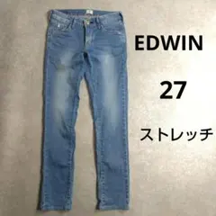 EDWIN　スキニーデニムパンツ　ストレッチ　ライトブルー　フェード　27のサムネイル