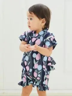 新品未使用　アプレレクール　チューリップ柄甚平