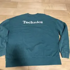 希少ZARA Technics コラボ企業ロゴプリントスウェット L 緑