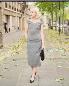 JENNE　シックストレートワンピースグレー　Lのサムネイル
