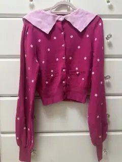 ♡Areeam ミニー ドットカーディガン♡ 新品タグ付き アリーム areeam ミニー ドットカーディガン ピンク
