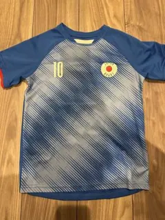 H&M 青 ストライプ Tシャツ 10番 6-8Y