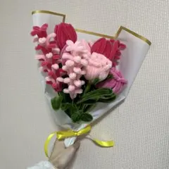 枯れない花束 モールフラワー ピンク系