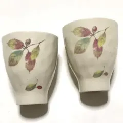 新品未使用 陶磁器ペアカップ 湯呑み オフホワイト 白系 新生活 陶器和食器