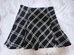 grl ダイヤチェック柄ツイードフレアミニスカート