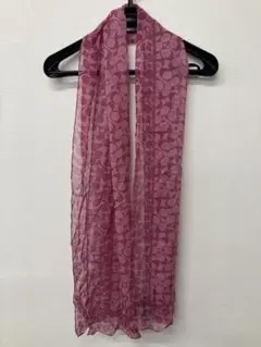 COACH 大判ストール ピンク　パープル　ロゴのサムネイル