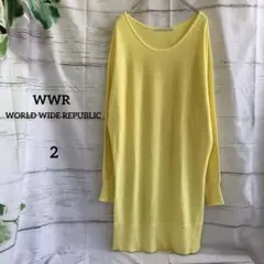 タグ付き　WWR　ロング丈　ドルマンスリーブ　春物　ニット　ライトイエロー