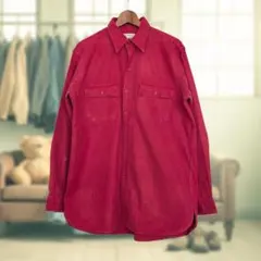 80s L.L.Bean USA製 長袖シャツ シャモアクロス レッド