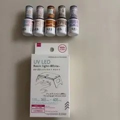 値下ジェルネイル5色セットとUVライト