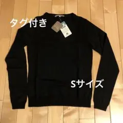 【タグ付き】UNIQLO エクストラファインメリノVネックセーター 長袖S 黒