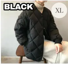 セール【ブラック・XL】ショート丈 コットン コート キルティング　軽量