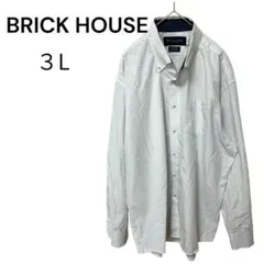 BRICK HOUSE 長袖ワイシャツ3Lチェック綿100%形態安定ボタンダウンのサムネイル
