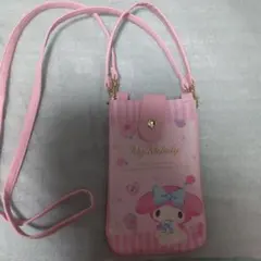 マイメロディ　スマホショルダーバッグ　ポシェット ファスナーポケット