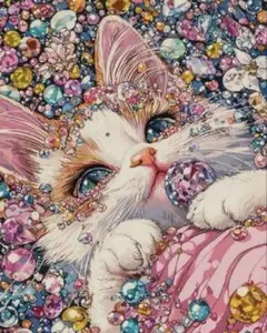 一作限り】三毛猫 つまみ細工 花飾り 和風 猫アート L115 - メルカリ