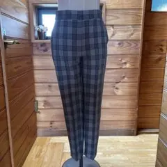 ZARAチェック柄スリムフィットスラックスM