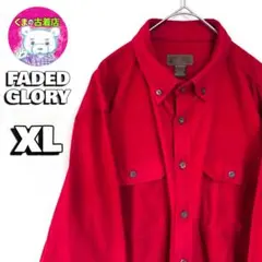 usa古着 FADEDGLORY ネルシャツ シャモアクロス XL レッドのサムネイル
