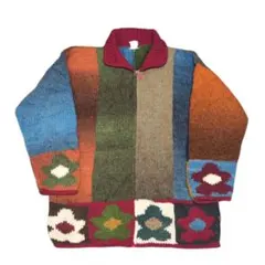 【激レア✨】80s〜90s エクアドルニット クレイジーパターン フラワー