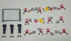 サッカー★色紙・寄せ書き用シール12枚セット★ピンク×黒