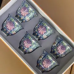 中国茶器 琺瑯彩主人杯セット 茶器 飲茶食器 煎茶具 未使用品