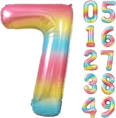 ⭐️ラスト1点⭐️7 数字 バルーン 風船 大きい 誕生日 記念日 レインボー