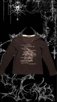 平成　お兄系　グランジ　Vネック　ロンT ホワイト　Y2K ストリート　パンク