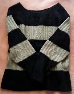 ストライプデザイン ニットセーター Mサイズ