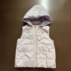 mezzo piano フード付きダウンベスト　140 ラベンダー