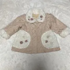 キルティングコート ベージュ フリース付き