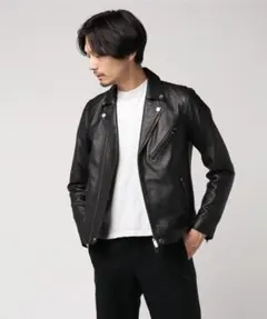 STUDIOUS】レザー ダブルライダースジャケット