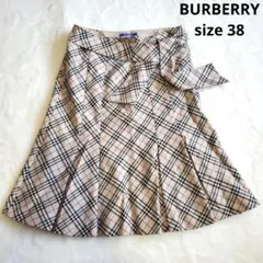 BURBERRY BLUE LABEL　ノバチェックスカート　リボンベルト　38