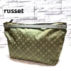 ラシットrusset エコバッグ ハンドバッグ カーキ ナイロン モノグラム軽量のサムネイル