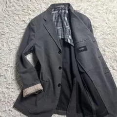 バーバリーブラックレーベル テーラード 春アウター ストレッチ 裏地チェック L