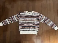 【MOUSSY】幾何学柄 ジャガードニット セーター ノルディック Fサイズ