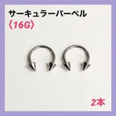 2本　サーキュラーバーベル　16G内径10mm、コーン4mm ボディピアス