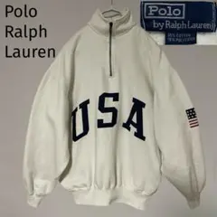 POLO ポロ ラルフローレン USA 星条旗 ハーフジップ スウェット