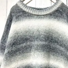 ジーナシス グレー フリー F グラデーションクルーネックニットセーター