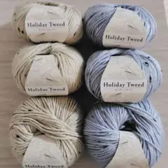16 ホリデーツイード　色番2、6 ユザワヤ　 6玉セット　ネップ　メリノウール