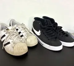 adidas スーパースター & NIKE スニーカー 2足セット まとめ売りのサムネイル