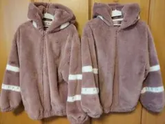 お揃い ジップアップ アウター ボア ピンク 140 150 ２着セット　可愛い