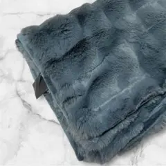 【未使用】もこもこ肌触り 高級感のあるグレーブランケット毛布 100×150cm