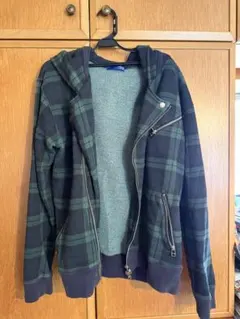 BEAMS チェック柄フード付きパーカー