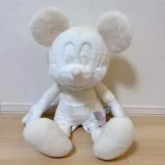 【美品】ミッキーマウス 100thプラチナホワイト 超BIGぬいぐるみ 景品用