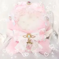 ♡ 16cm ぬい服 おすわり ピンクねこ ギンガムチェック にじぬい