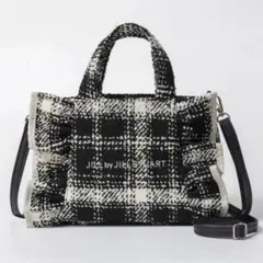 （新品未使用）ジル バイ ジルスチュアート　ツイードフリルバッグ BLACK