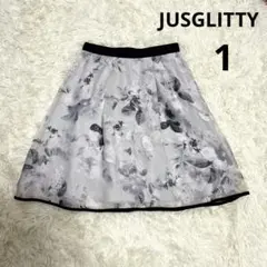 JUSGLITTY ジャスグリッティー フレアスカート ひざ丈 花柄 1(S)