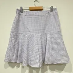 ソーホー ギンガムチェック ミニスカート風キュロット S 紫 ポリエステル