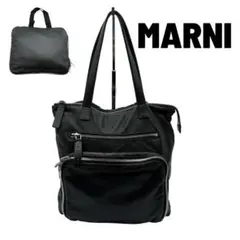 MARNI マルニ ポケッタブル レザー トートバッグ 肩がけ ブラック 黒のサムネイル