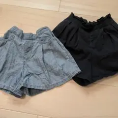 デニムと紺色ハーフパンツ2点セット