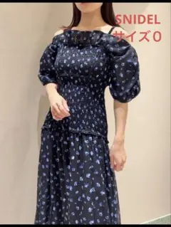 週末限定セール☆【SNIDEL】2way 花柄 プリーツワンピース ブルー S