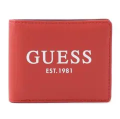 GUESS 二つ折り財布 赤